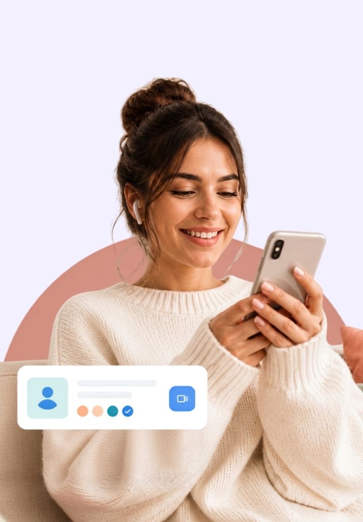 Online terapi görüşmesi yapan bir kişi